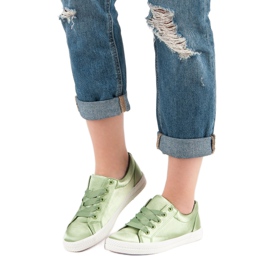 Kylie Zapatillas de satén verde 6