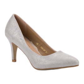 Vinceza Bombas de purpurina gris 3