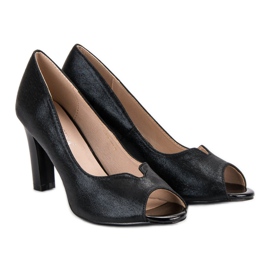 Salones VINCEZA Open Toe negro 6