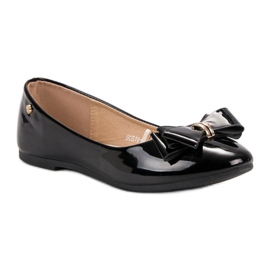 Bailarinas lacadas con lazo VINCEZA negro 6