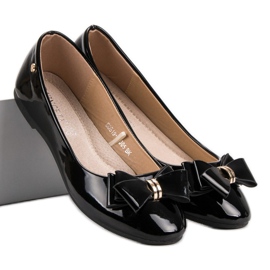 Bailarinas lacadas con lazo VINCEZA negro 4