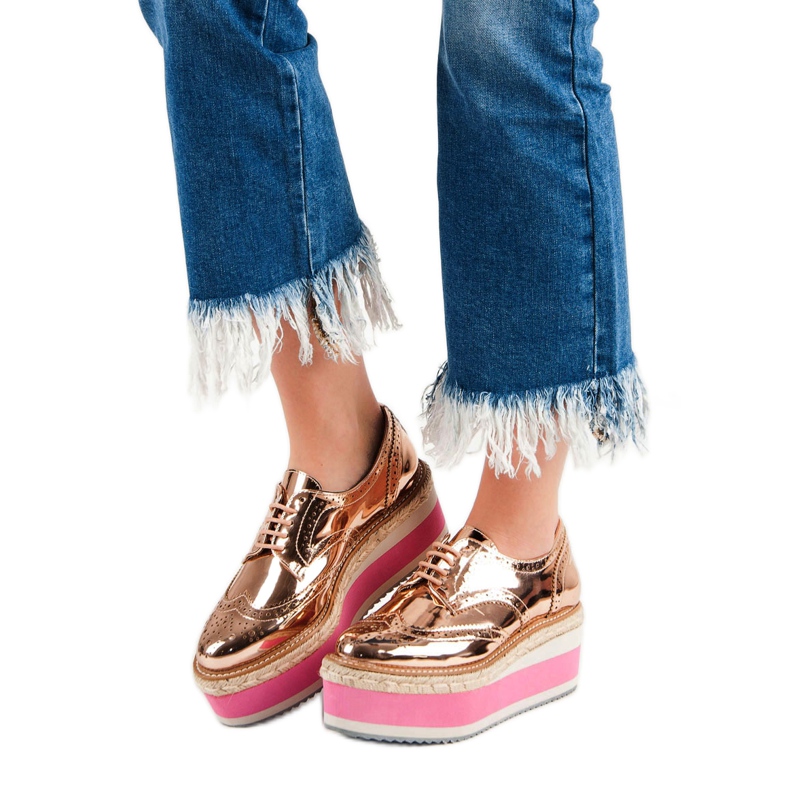 Corina Zapatos de cuña de moda amarillo 2