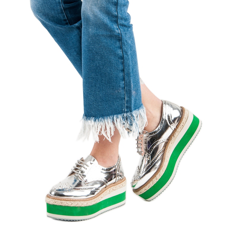 Corina Zapatos de cuña de moda gris 2