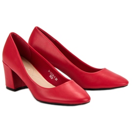 Ideal Shoes Bombas rojas clásicas rojo 6