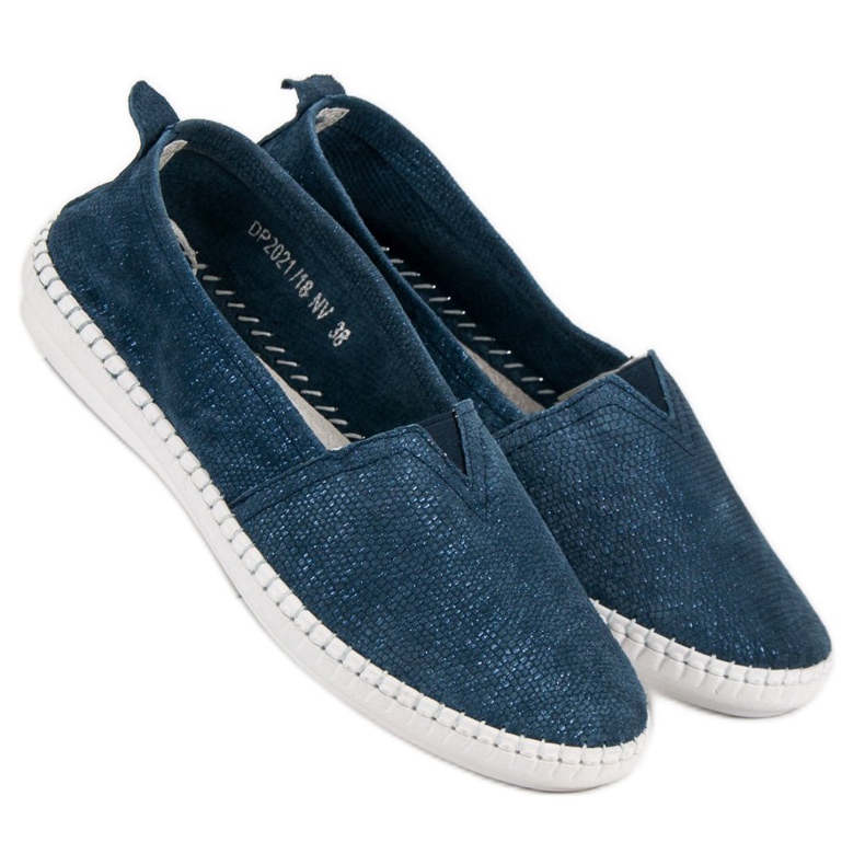 Filippo Slipons de cuero azul 2