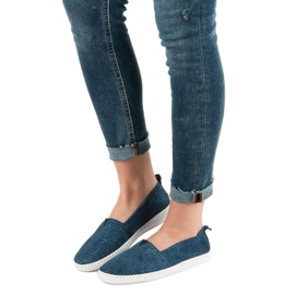 Filippo Slipons de cuero azul 6