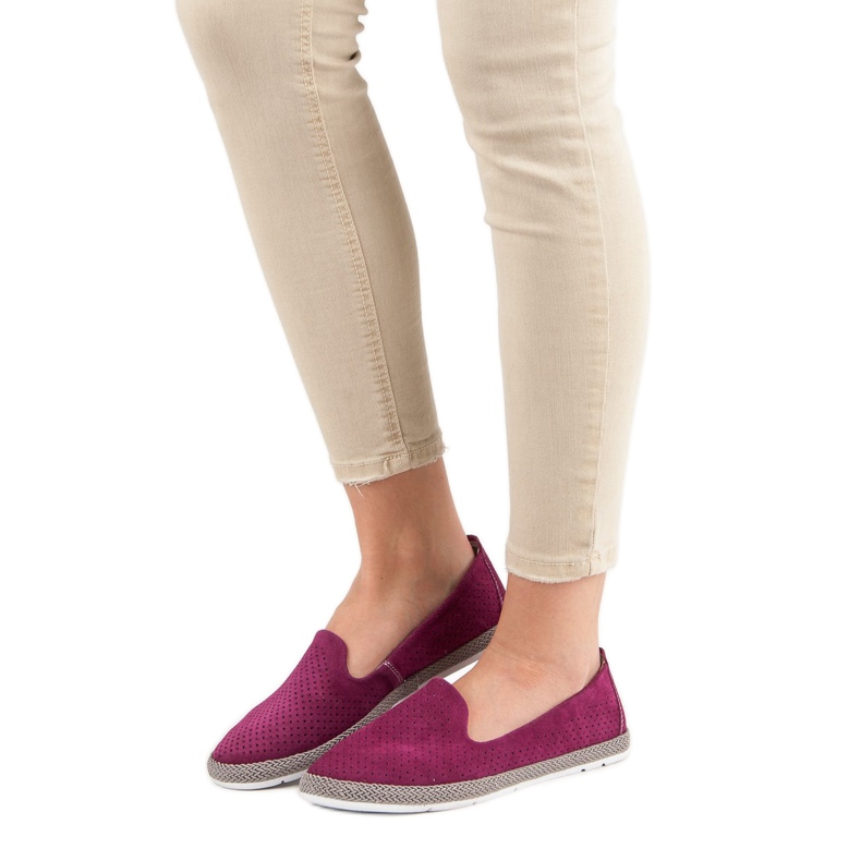 Filippo Señores de cuero calado rosado 1