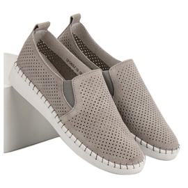 Filippo Zapatillas de cuero sin cordones gris 5