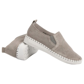 Filippo Zapatillas de cuero sin cordones gris 4