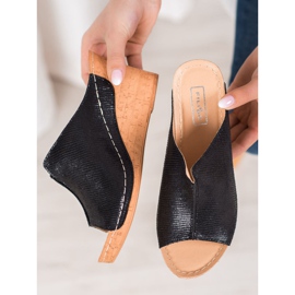 Filippo Pantuflas de cuña negras negro 1 Filippo Pantuflas de cuña negras negro 1