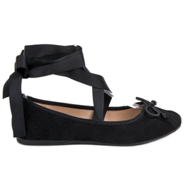 Lucky Shoes Bailarinas negras atadas negro 9