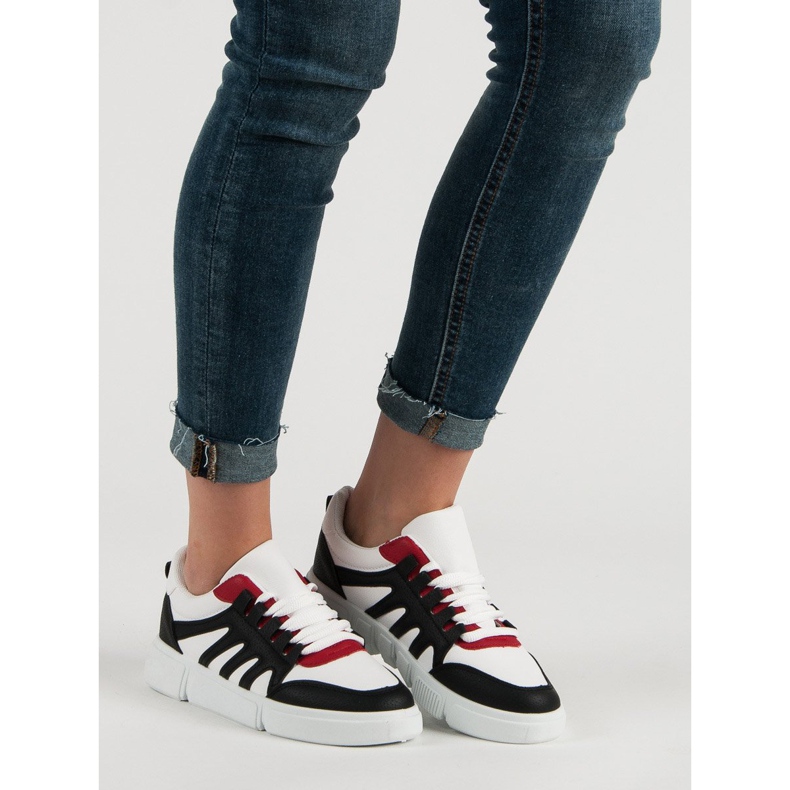 Calzado deportivo cómodo blanco negro 1