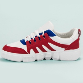 SHELOVET Calzado deportivo cómodo blanco rojo 5