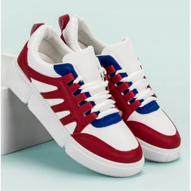 SHELOVET Calzado deportivo cómodo blanco rojo 3