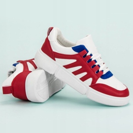 SHELOVET Calzado deportivo cómodo blanco rojo 6