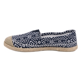 Alpargatas étnicas de moda azul azul marino 3