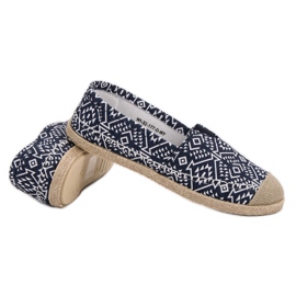 Alpargatas étnicas de moda azul azul marino 4