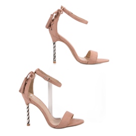 Sandalias de tacón alto de moda rosado 6