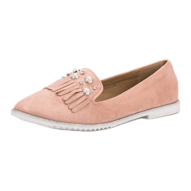 Ch. Creation Mocasines en polvo con perlas rosado 5