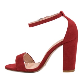 Ch. Creation Sandalias rojas en una barra rojo 5