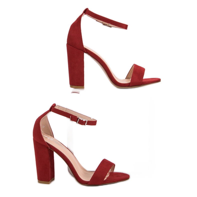 Ch. Creation Sandalias rojas en una barra rojo 1