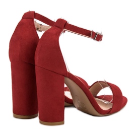 Ch. Creation Sandalias rojas en una barra rojo 6
