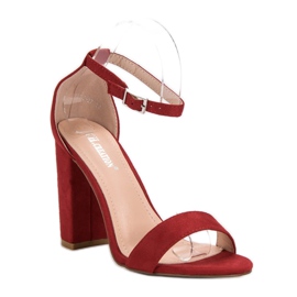 Ch. Creation Sandalias rojas en una barra rojo 4
