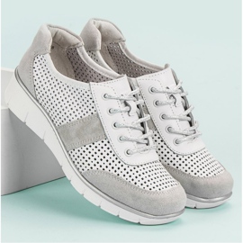 Filippo Zapatos de piel calada blanco 3
