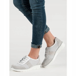 Filippo Zapatos de piel calada blanco 2