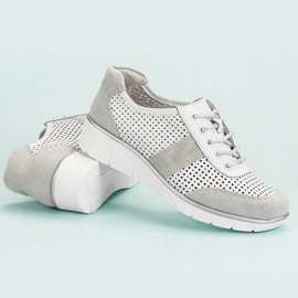 Filippo Zapatos de piel calada blanco 6