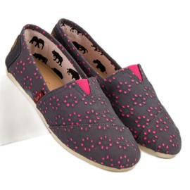 L. Day Alpargatas sin cordones gris rosado 2