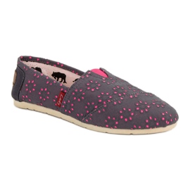 L. Day Alpargatas sin cordones gris rosado 5
