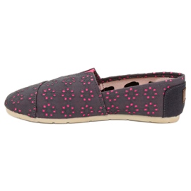 L. Day Alpargatas sin cordones gris rosado 6