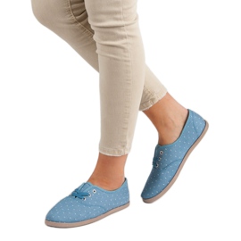 Zapatillas con lunares azul 2