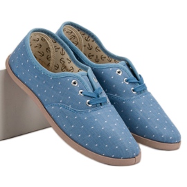Zapatillas con lunares azul 6