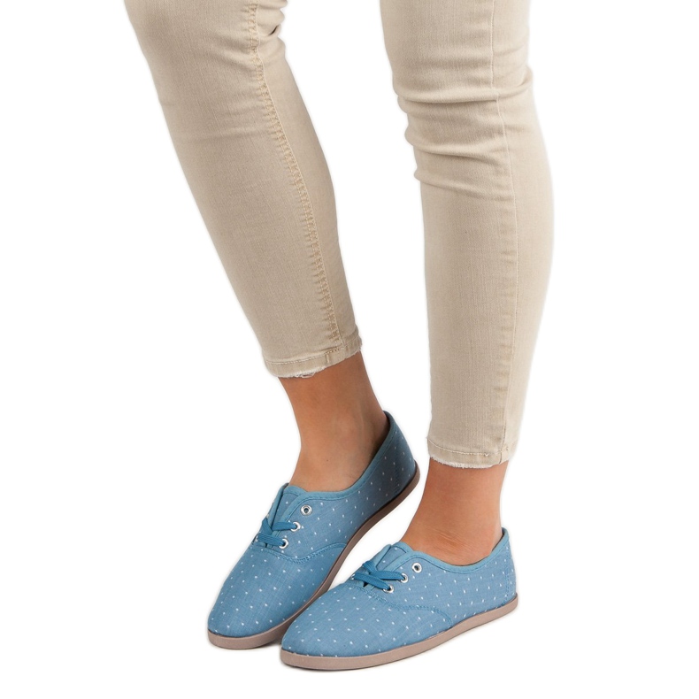 Zapatillas con lunares azul 1