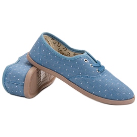 Zapatillas con lunares azul 5