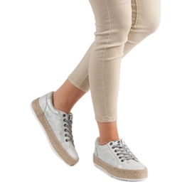 Betler Zapatillas de alpargatas de moda gris 4