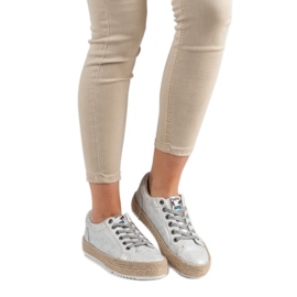 Betler Zapatillas de alpargatas de moda gris 3