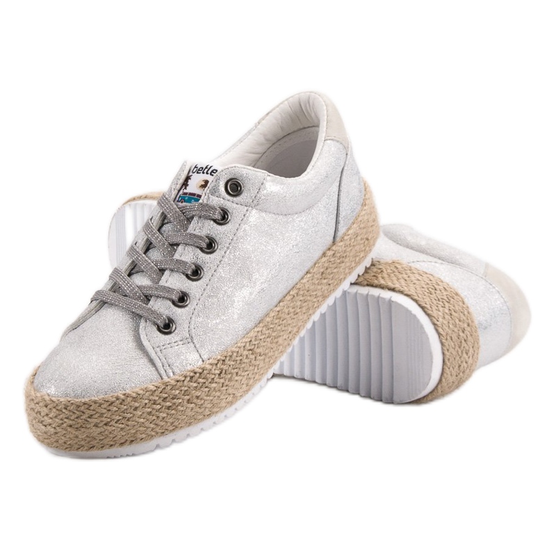 Betler Zapatillas de alpargatas de moda gris 1