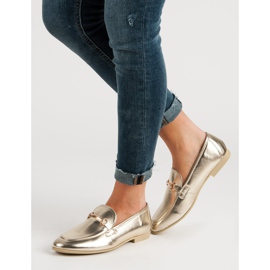 Mocasines VICES lacados dorados 4