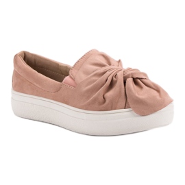 Slipons de ante con lazo VICES rosado 2