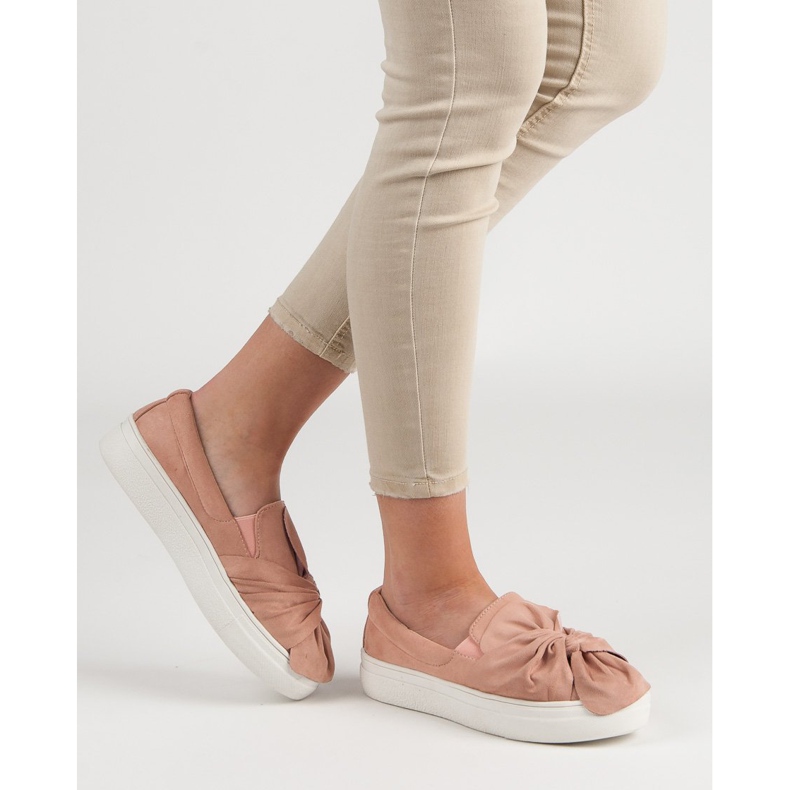 Slipons de ante con lazo VICES rosa 1