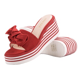 Pantuflas cuña VINCEZA rojas rojo 1