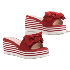Pantuflas cuña VINCEZA rojas rojo 2