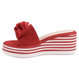 Pantuflas cuña VINCEZA rojas rojo 6