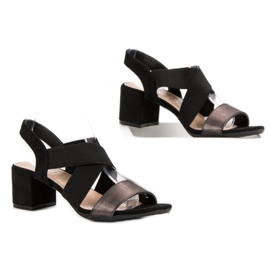 Filippo Sandalias Con Brillo Vinceza negro 2