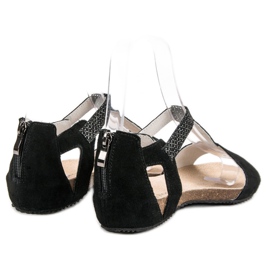 Sandalias de piel VINCEZA negro 4