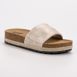 Kylie Pantuflas beige brillante 5