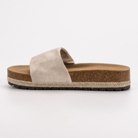 Kylie Pantuflas beige brillante 6
